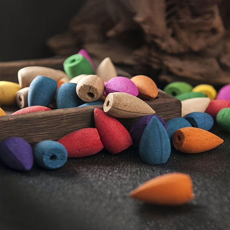 Meditatsiya va yoga uchun 120 ta tabiiy orqaga oqadigan tutun konuslari. Uy yoki ofisda salbiy energiyani tozalash uchun sharshara tutun yoqgichlari uchun ideal.