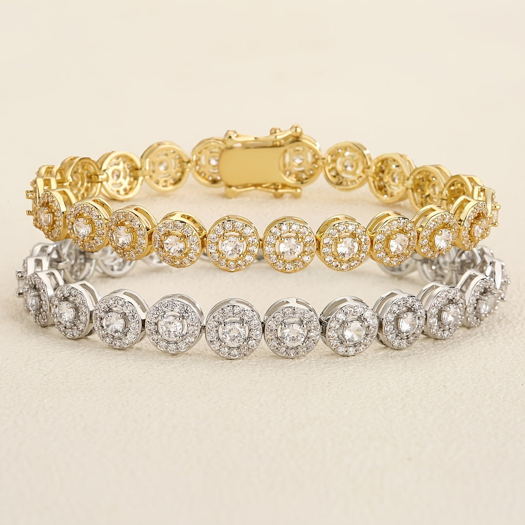 Women's Tennis Bracelet with Zirconia, Copper, Elegant Jewelry for Casual and Formal Wear