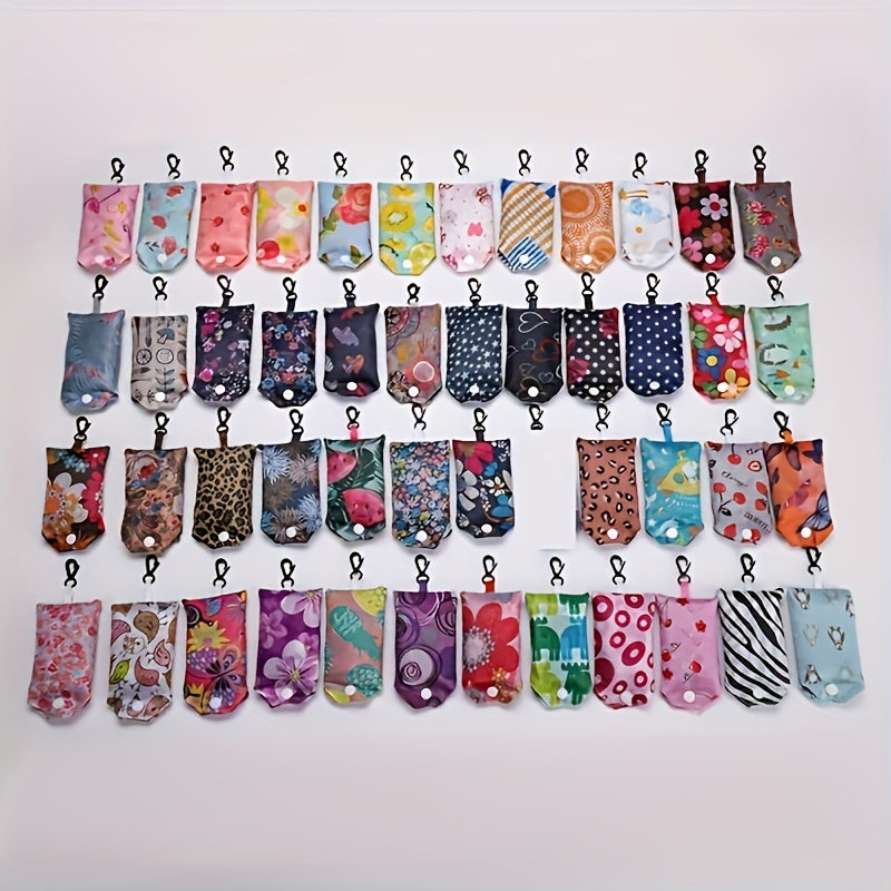 Large Foldable Tote Bag with Floral Pattern, Durable Polyester, Reusable Shopping