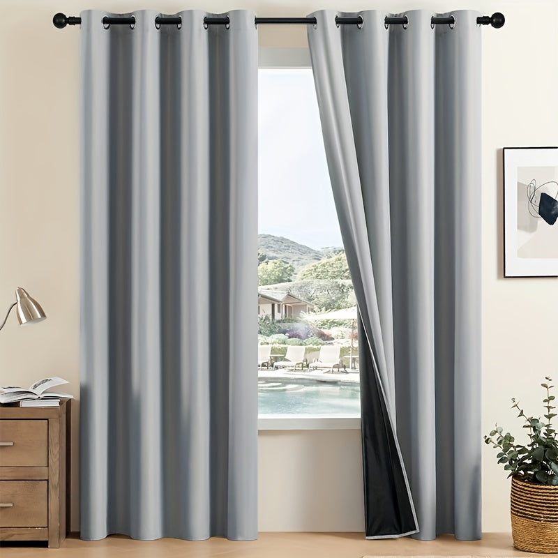 Blackout Curtain Panels Water-Resistant Grommet Top for Living Room Bedroom