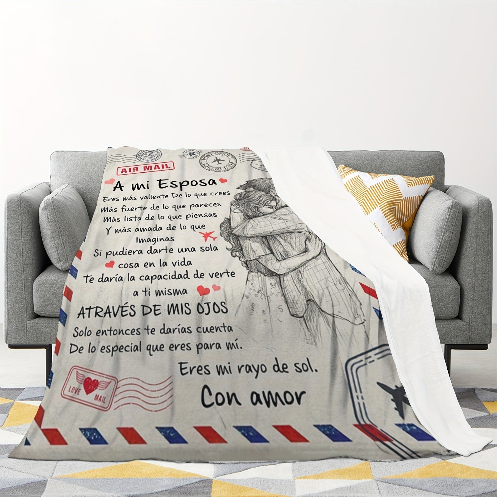 Soft Flannel Throw Blanket for Women Valentine's Day Gift Cozy All-Season Bed Cover