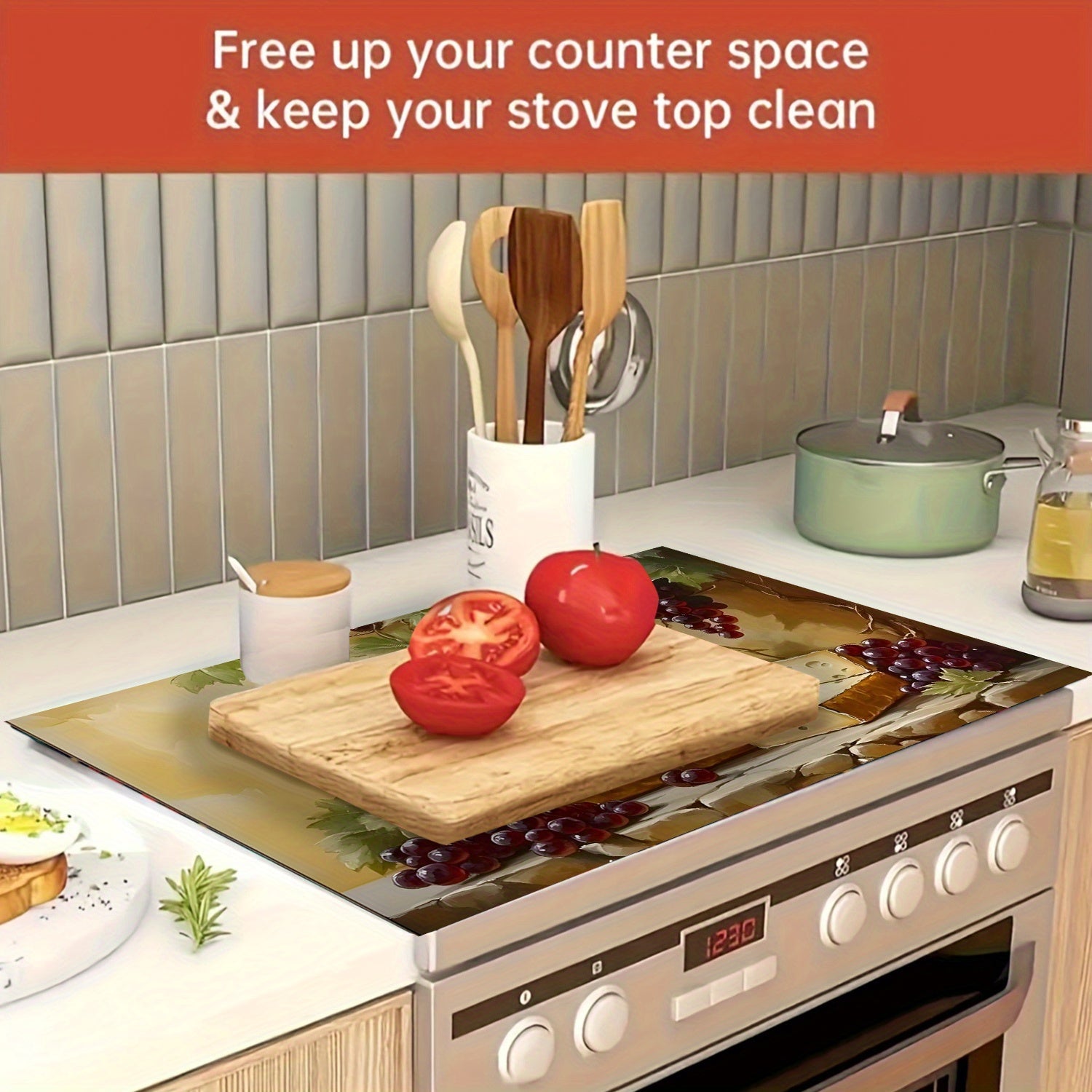 Полиэстеровая крышка для плиты с противоскользящим, царапиноустойчивым покрытием для варочных панелей и бытовой техники