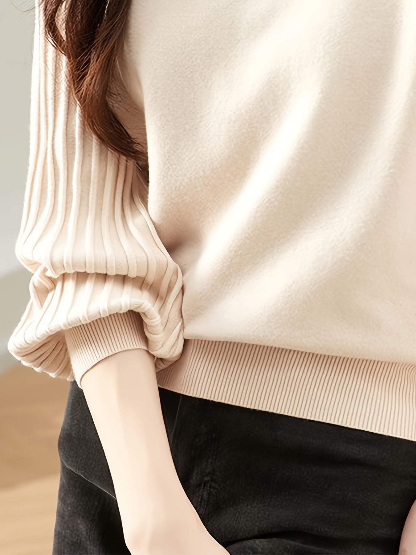 Women's Ribbed Turtleneck Sweater Fall Winter Slim Fit Long Sleeve Casual Knit Top