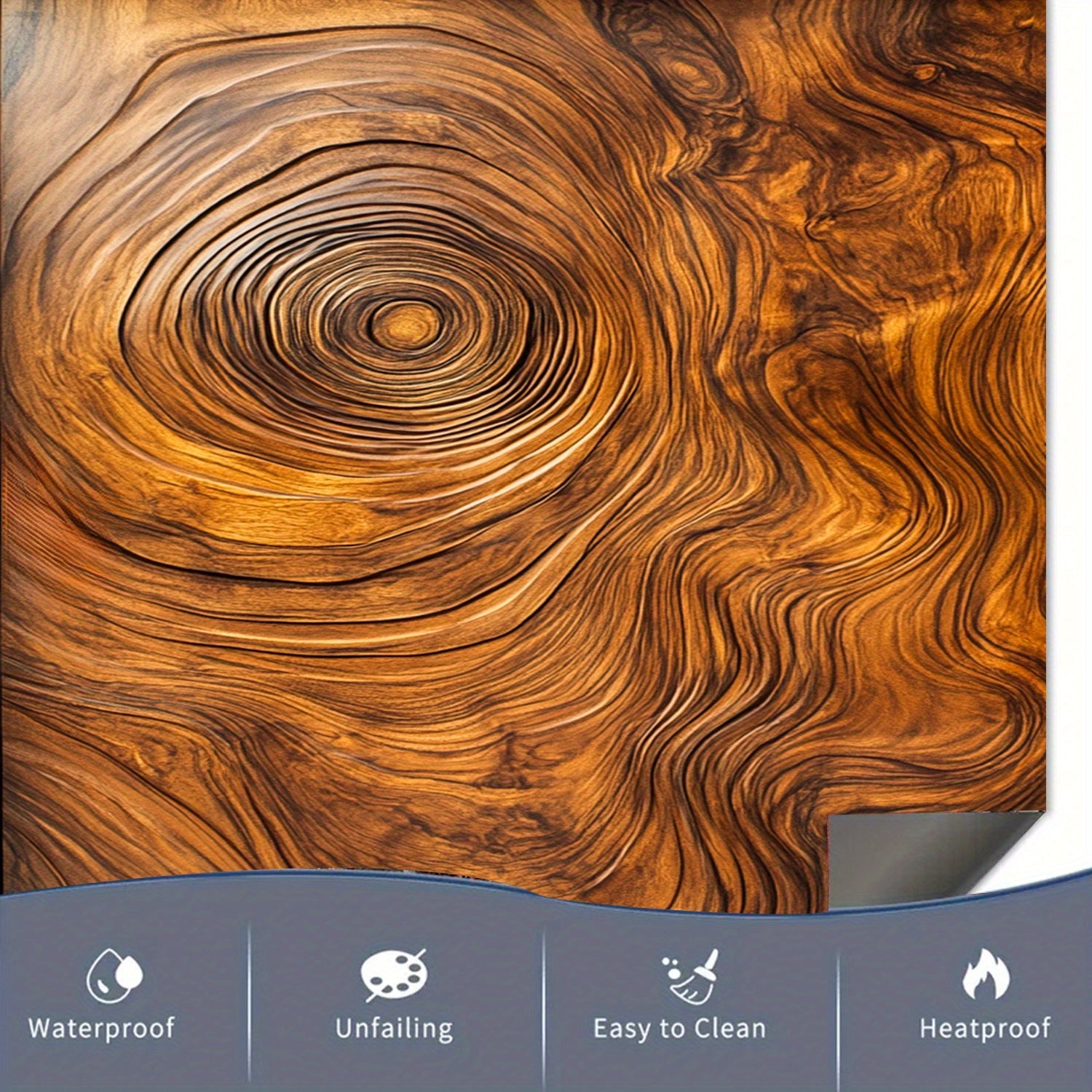 Tabiiy yog'och teksturasi magnitli muzlatgich eshigi qoplamasi, suv o'tkazmaydigan, issiqlikka chidamli, oson tozalanadi, 58.5x65 sm