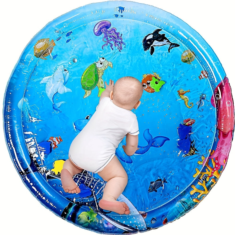 Large Round Dolphin Splash Mat for Toddlers PVC Water Play Activity Sensory Development