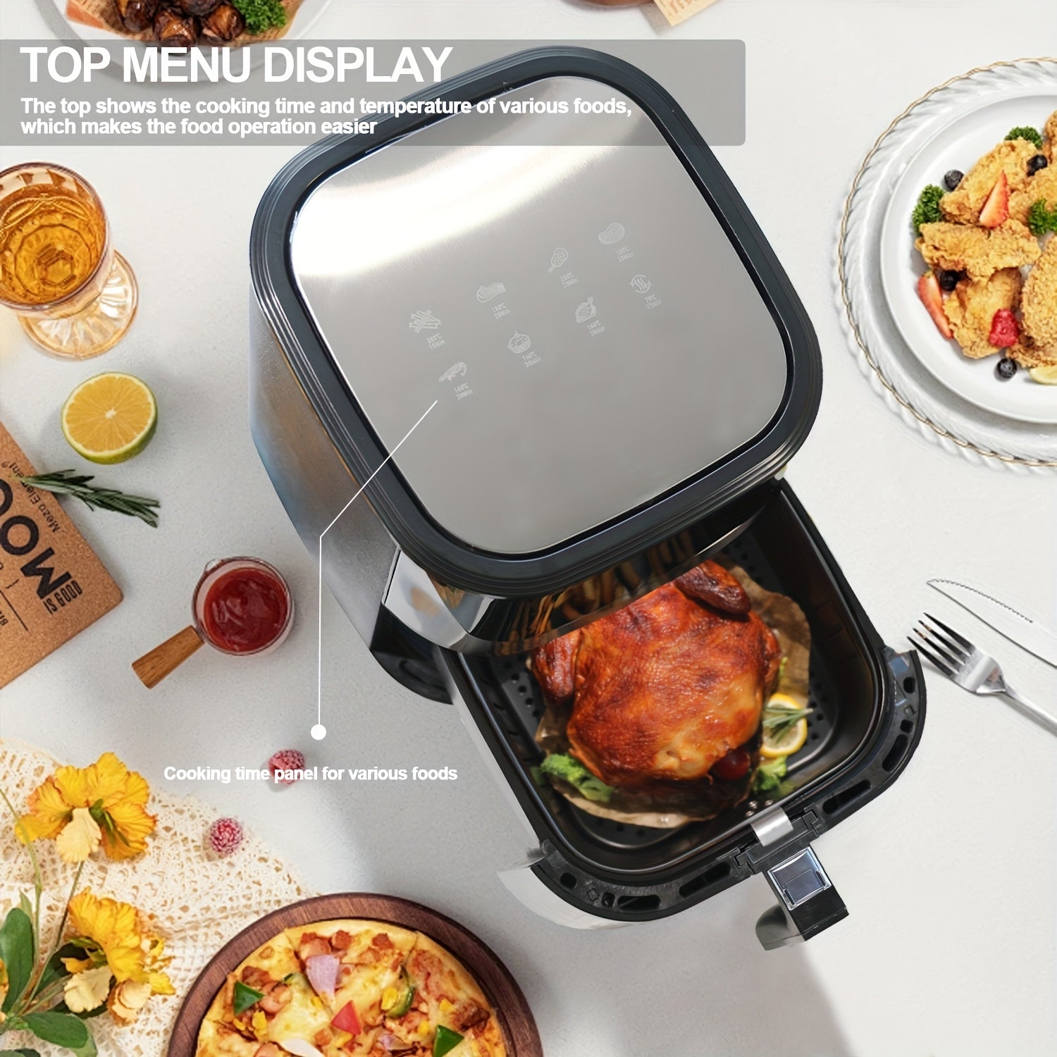 12.5L Dual Basket Air Fryer with Sync & Match Cooking 8-in-1 Smart Menu