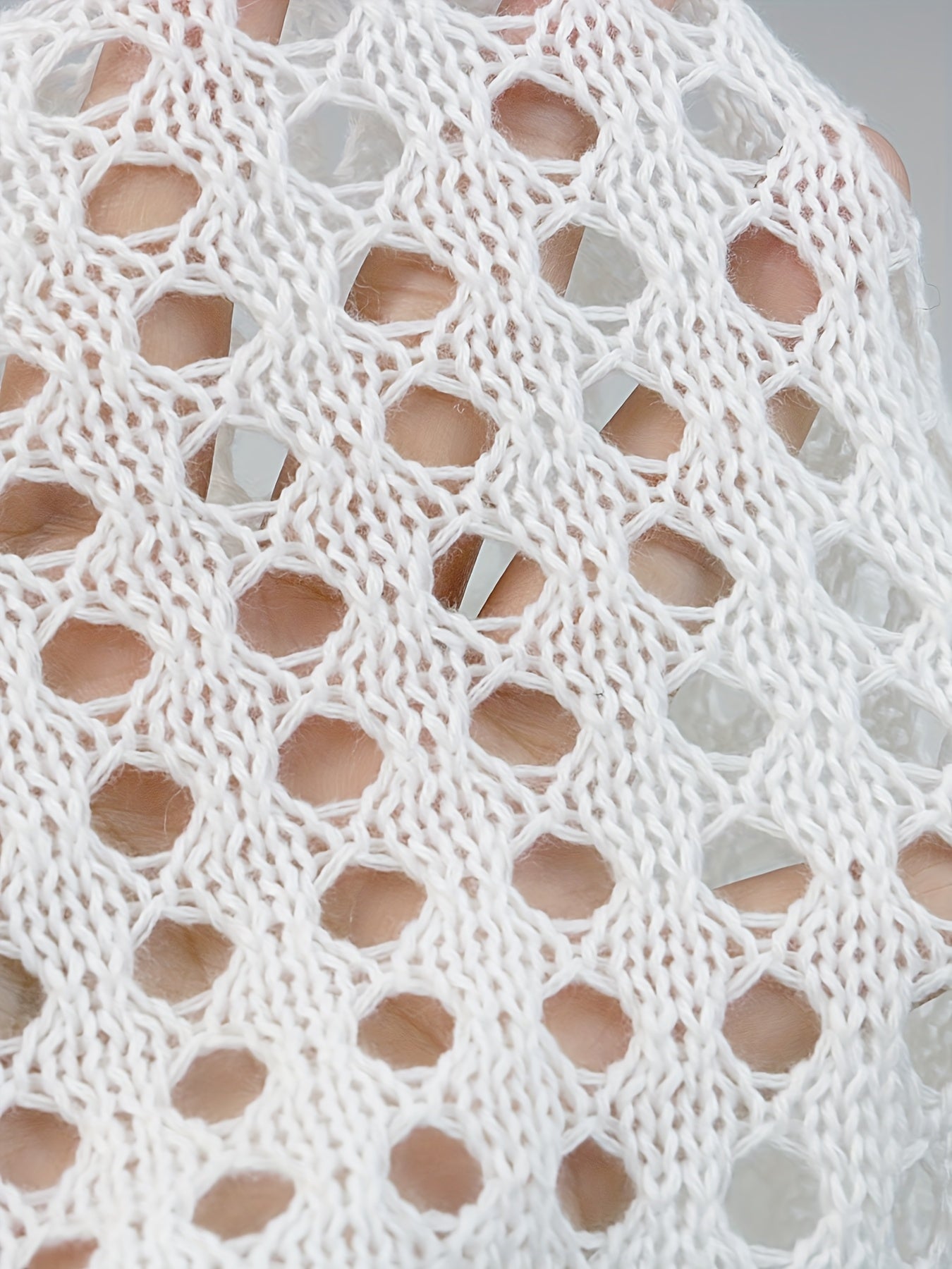 Suéter de punto con escote en V para mujer talla grande con lazo y tela elástica