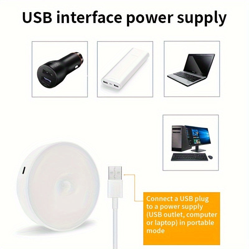 3-Pack Rechargeable Motion Sensor Night Lights Indoor Outdoor Wireless Detachable