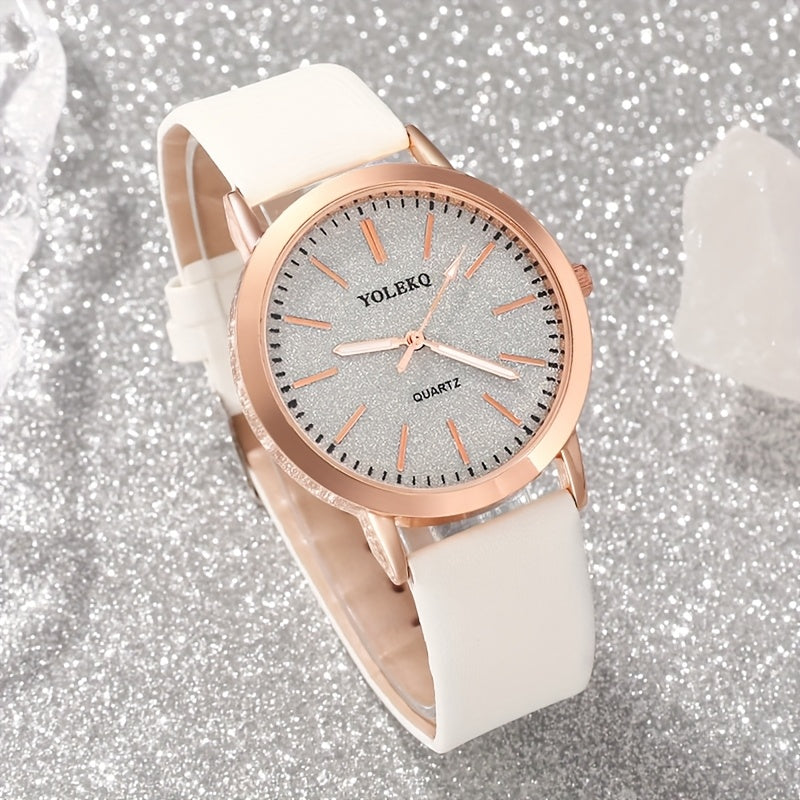 Set of 3 Women's PU Leather Quartz Wrist Watches Casual Chic Gift
