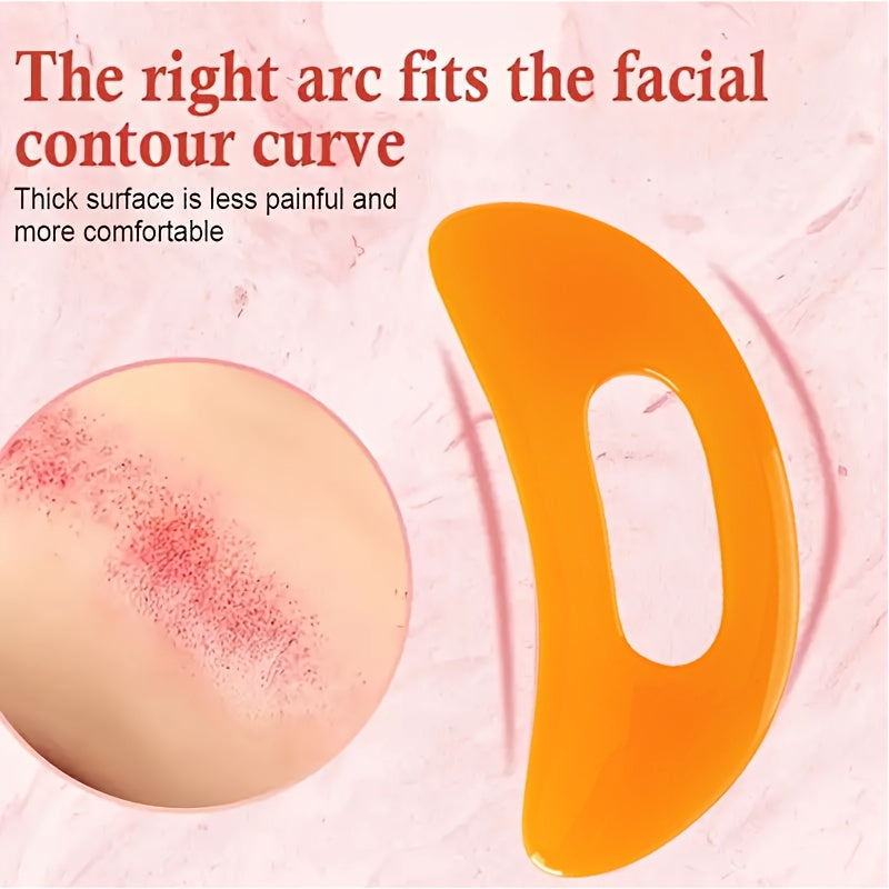 4-Piece Gua Sha Massage Tool Set with Large Curved Lazy Board and Resin Scraper for Face and Nose Relaxation