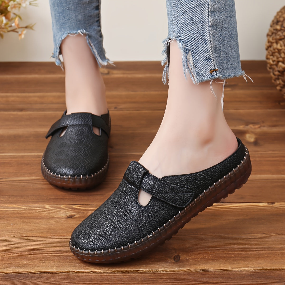 Women's Handmade Adjustable Soft Sole Slip-On Shoes Non-Slip Durable