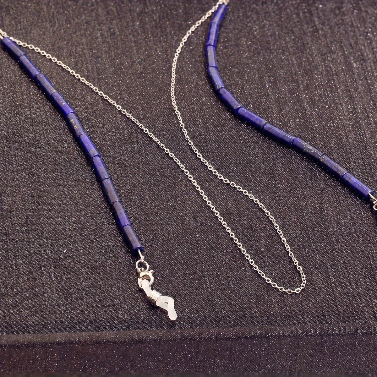 Цепочка из натуральных кристаллических чипсов с подвеской для очков и подвеской для наушников с кристаллом