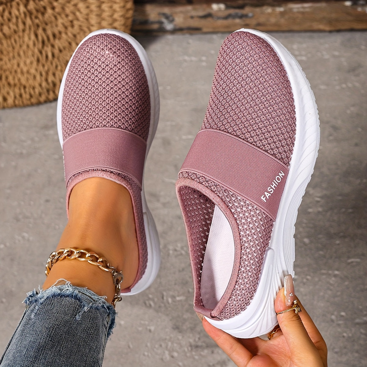 Women's White Black Breathable Mesh Sneakers for Summer Casual Walking
