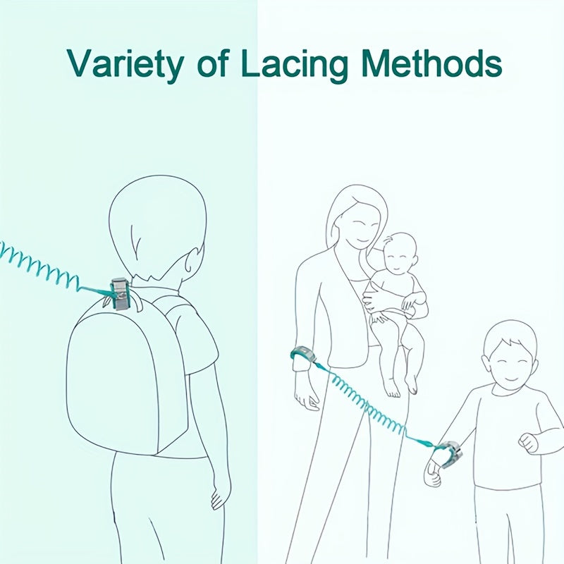 Kids Safety Wrist Strap Blue TPU Anti-Lost Walking Harness Adjustable Cord for Active Children