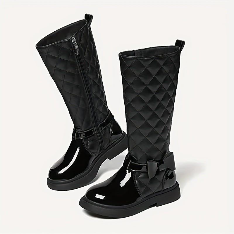 Qizlar uchun zamonaviy bog'ichli botinkalar, kuz va qish mavsumida ichki va tashqi foydalanish uchun qulay, sirpanmaydigan dizayn.