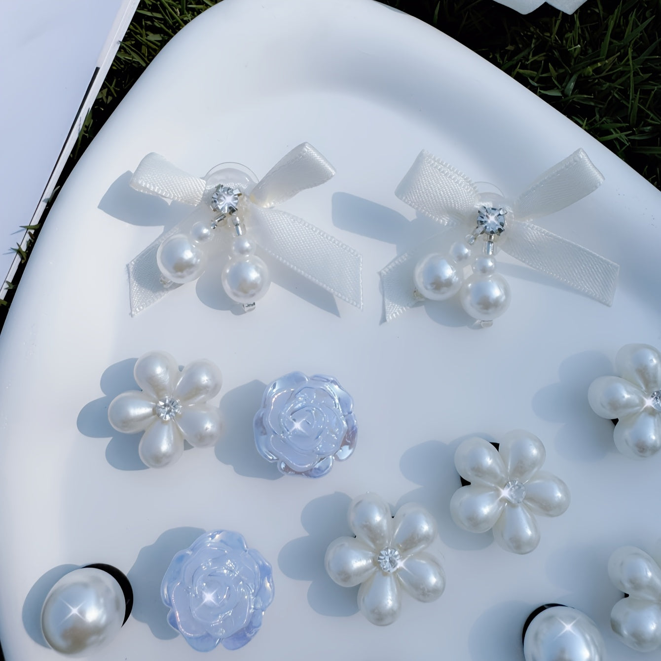 Kids Girls Bow Flower Shoe Decorations Detachable Accessories 16pcs