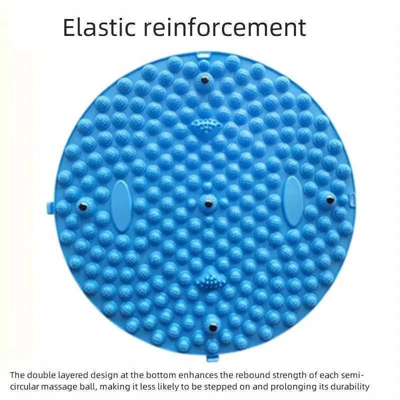 Tanaffusni bartaraf etish, dam olish va sog'liqni yaxshilash uchun akupressura nuqtalari va sirpanmas dizaynga ega oyoq massaji matosi. Uyda mashq qilish va tayyorgarlik uchun mustahkam plastikdan tayyorlangan. Hidi yo'q.