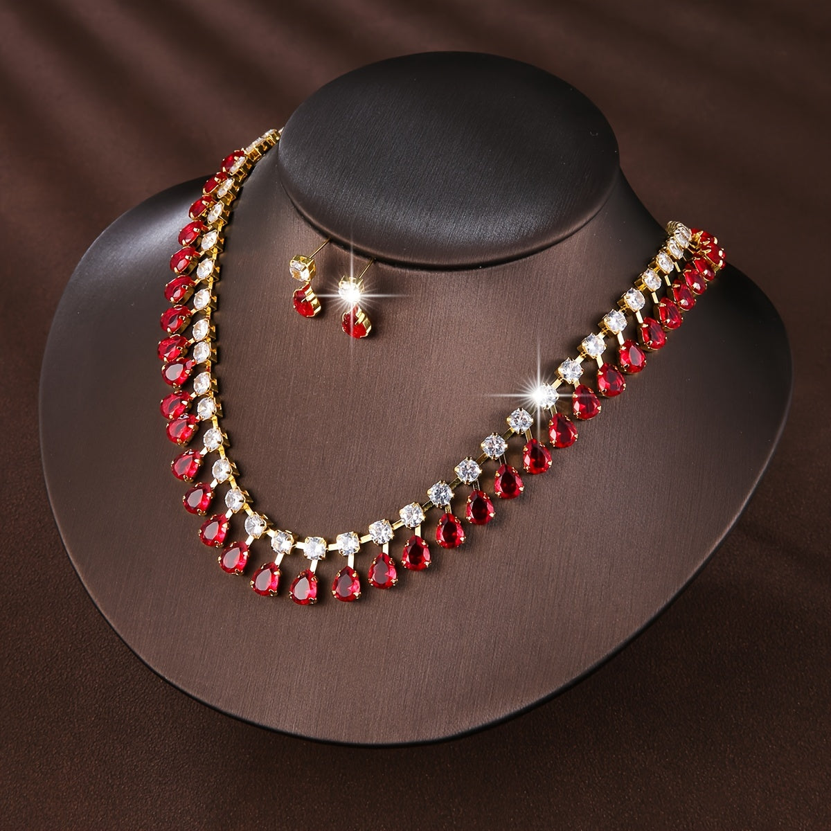 Elegant Jewelry Set for Women with Zirconia Earrings and Necklace for Weddings and Formal Events