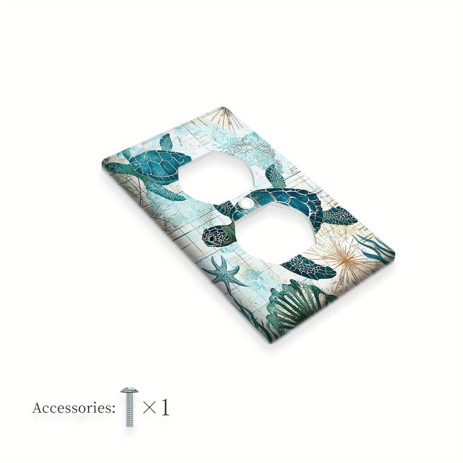 Sea Turtle and Octopus Decorative Light Switch Cover for Bathroom Bedroom Decor