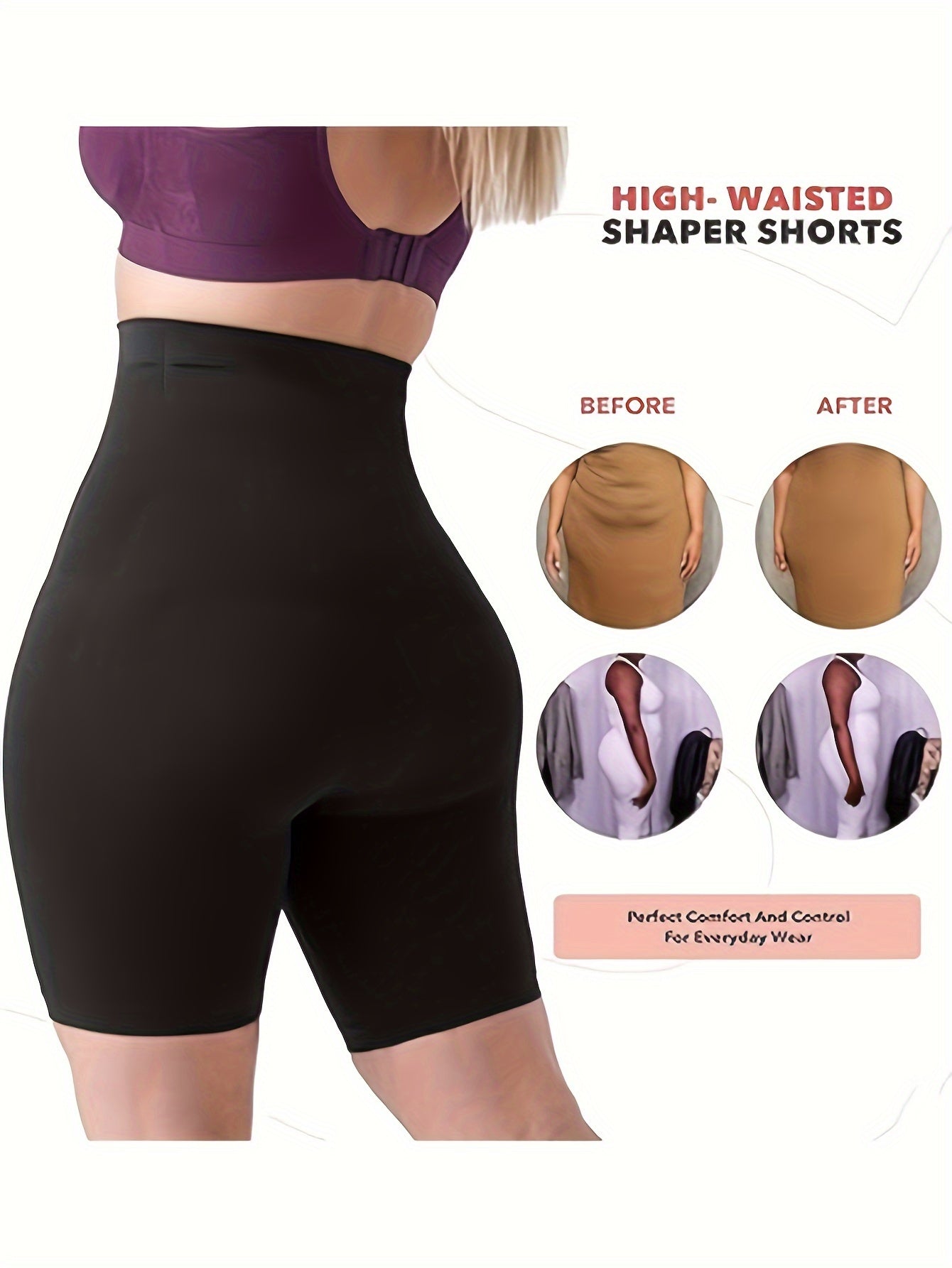 Plus Size High-Waisted Tummy Control Shorts for Women Seamless Breathable