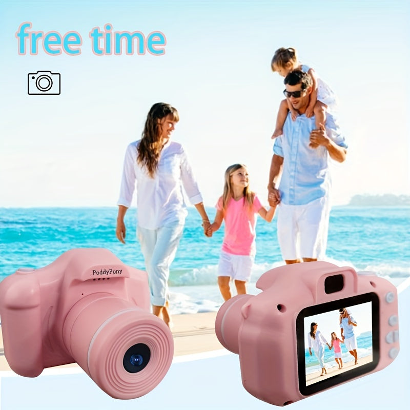 Kids Digital Camera with Long Lens 32GB Memory Card for Children Ages 3-12 Pink Purple Blue Black