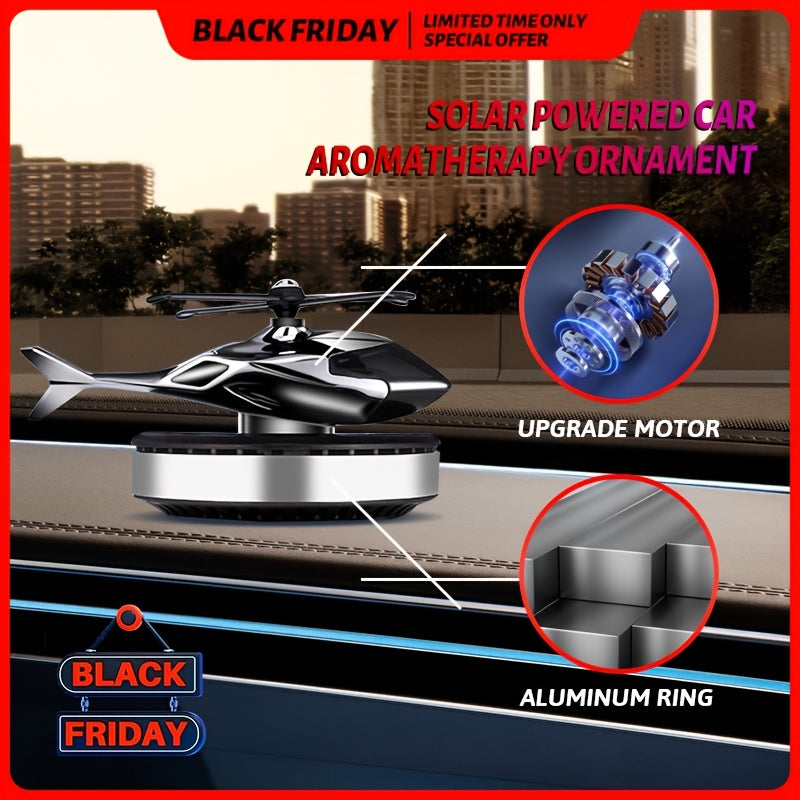 Ambientador de coche en forma de helicóptero alimentado por energía solar, con aroma sutil y rotatorio, accesorio decorativo para el tablero