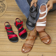 Women's Braided Flat Sandals Open Toe Summer Shoes Lightweight Buckle Strap