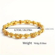 Juego de 4 pulseras de cobre chapado en oro para mujer, ajustables, estilo étnico