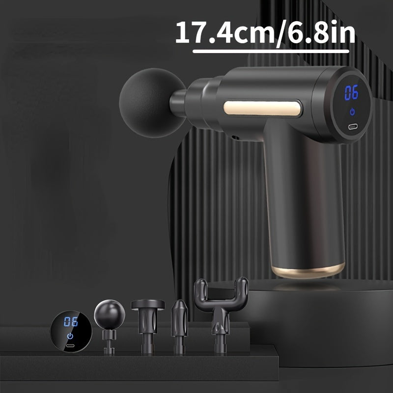 USB zaryadlanadigan qo'l bilan ishlatiladigan massaj quroli, chuqur to'qima mushaklarini zarba bilan massaj qilish uchun yuqori momentli motor bilan, Otalar kuni va Onalar kuni sovg'alari uchun ideal.