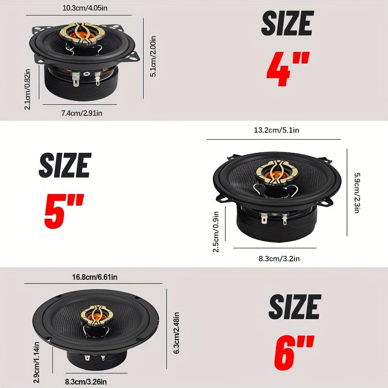 Car Speakers Pair 4-6.5 Inch 600W-1000W 4 Ohm Coaxial Bass Boost for Car Audio