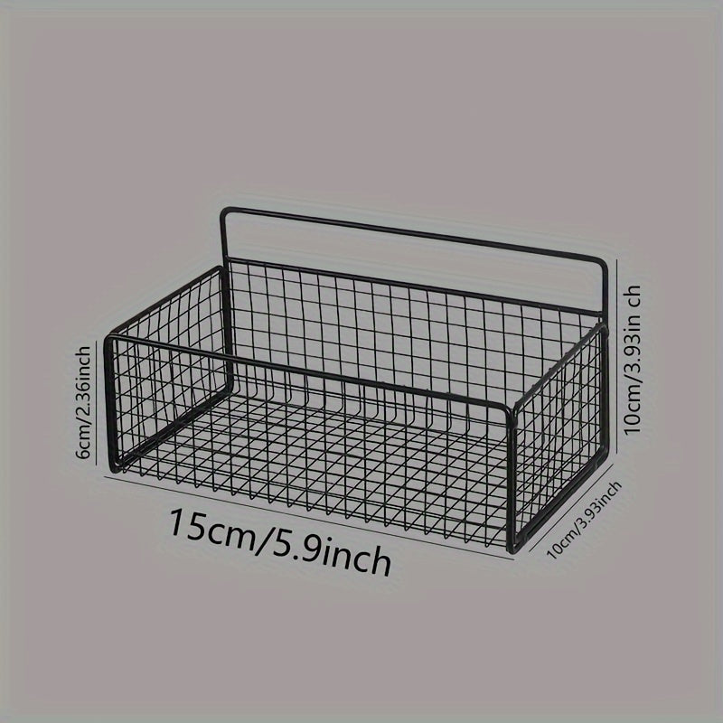 Metal Wire Basket for Kitchen Storage 31cm x 12cm x 8cm Black