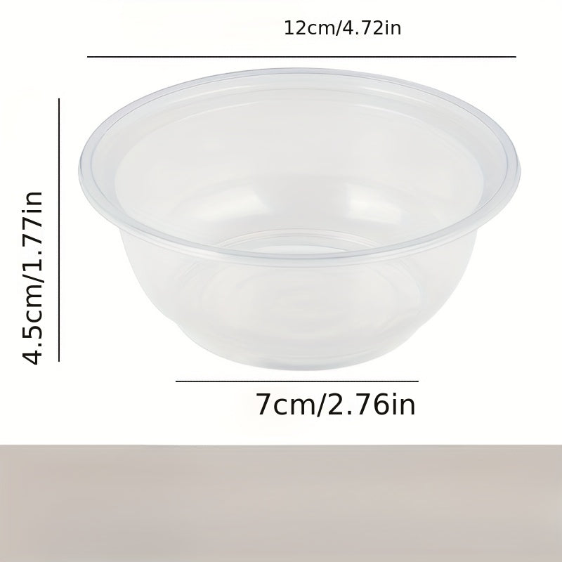 Set of 20 Clear Plastic Microwave-Safe Disposable Bowls for Takeout Salads and Soups