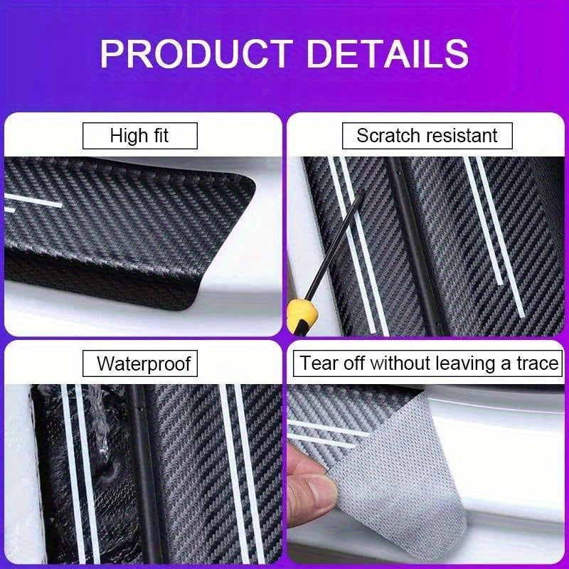 Car Sill Protector Sticker Waterproof Decorative Pedal Protection Strip for Sedan