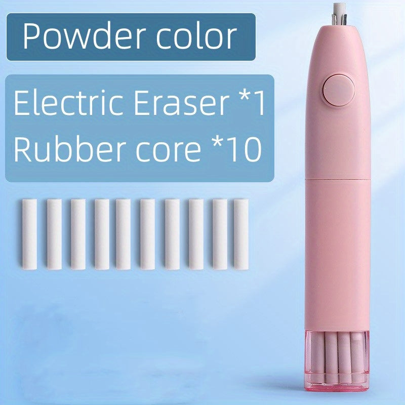Electric Eraser with 10 Spare Cartridges for Art Students No Battery Needed