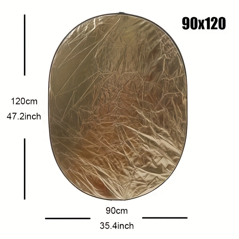 5-in-1 Oval Photography Reflector Collapsible Portable Light Diffuser 60x90cm 90x120cm