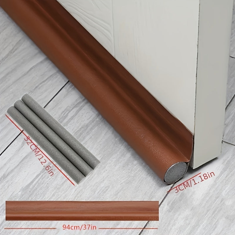 Faux Leather Door Seal for Single Door Gaps White Black Pink Self-Adhesive Windproof Insect-Resistant Soundproof Durable