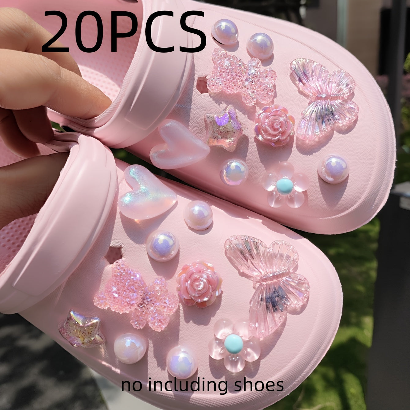 Набор украшений для обуви Pink Bear Love Butterfly Flower, 20 шт., съемные аксессуары для сандалий
