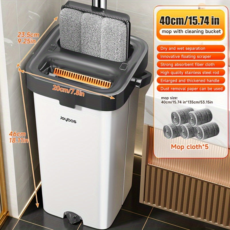 2-in-1 Wet and Dry Flat Mop for Kitchen Bathroom Living Room Durable PP