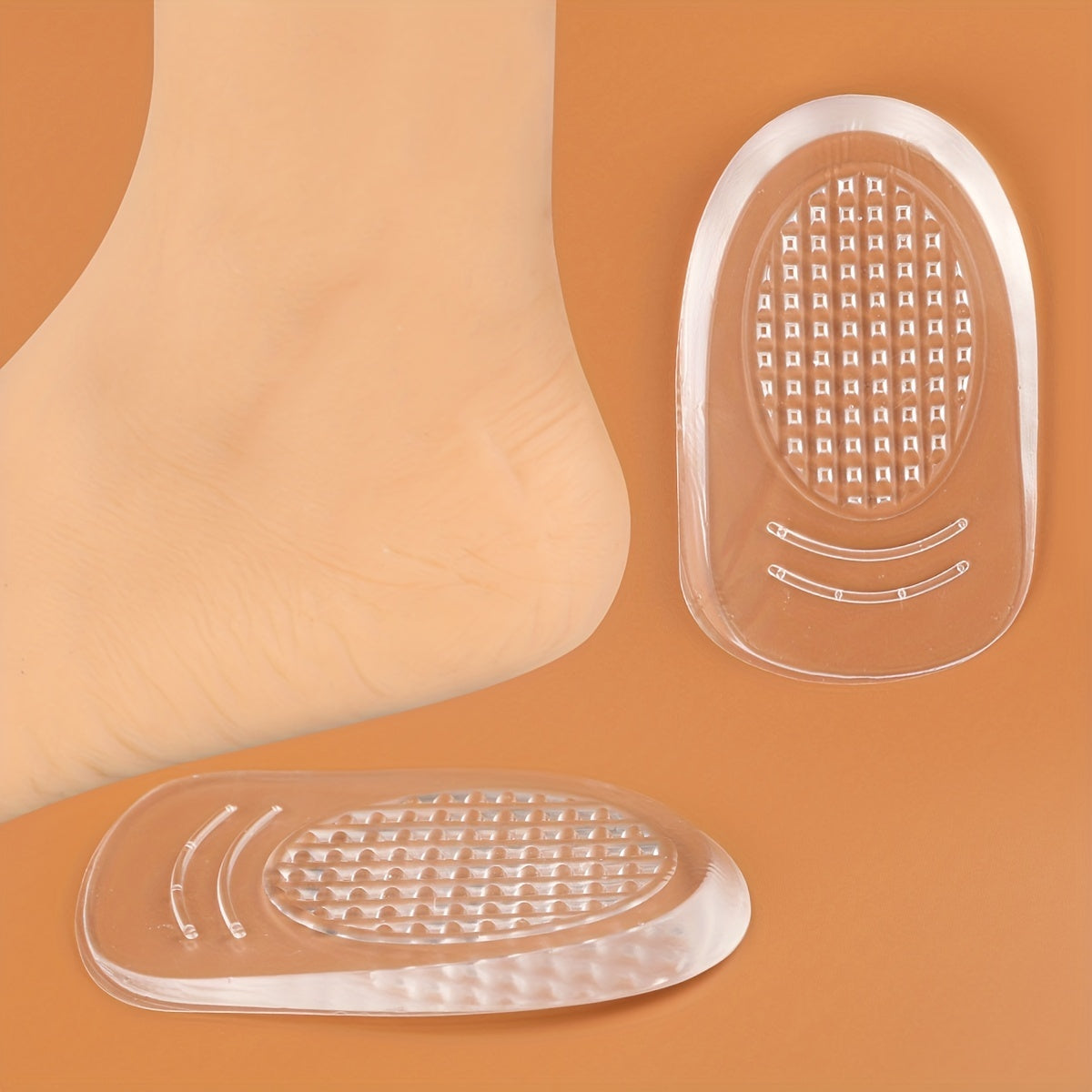 Women Silicone Heel Cushions Self-Adhesive Non-Slip Insoles