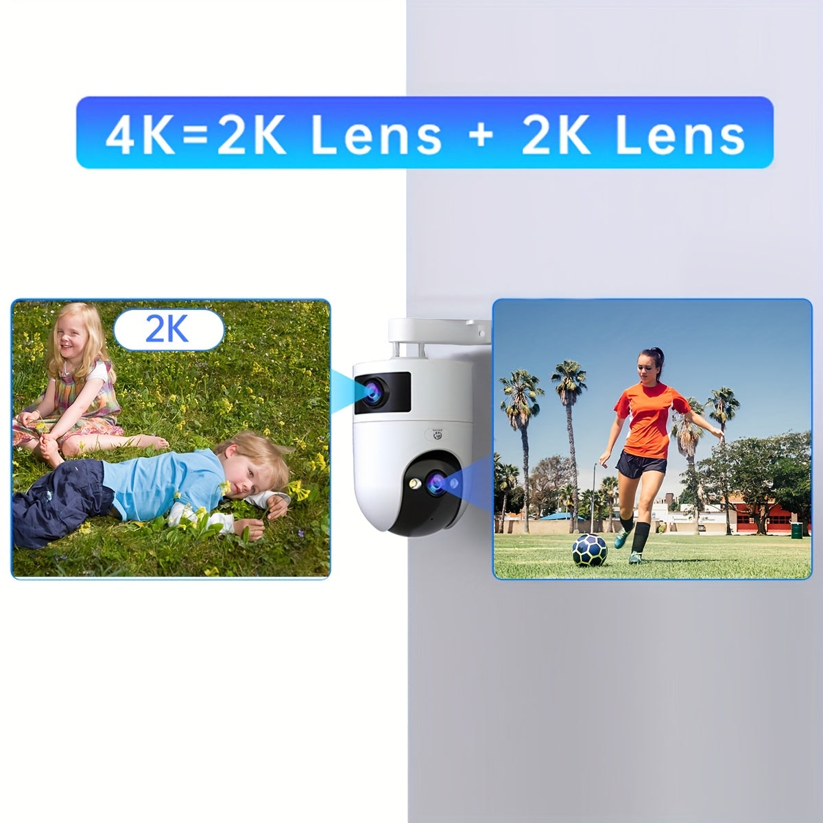 Children's 5G WiFi Security Camera with Dual Lens Auto Tracking Night Vision