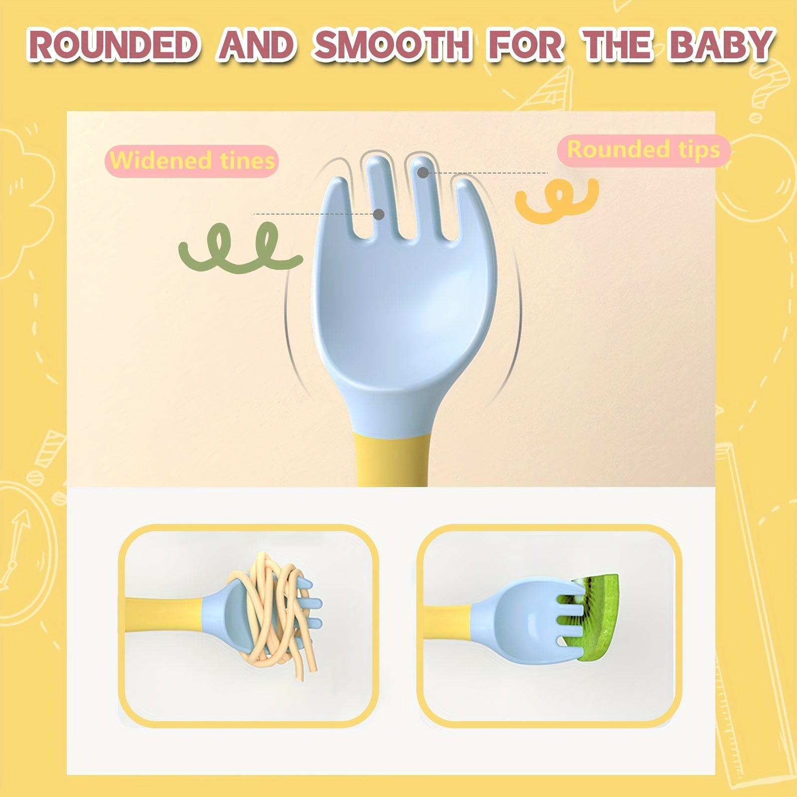 Children's Feeding Set BPA-Free Spoon and Fork with Travel Case for Kids