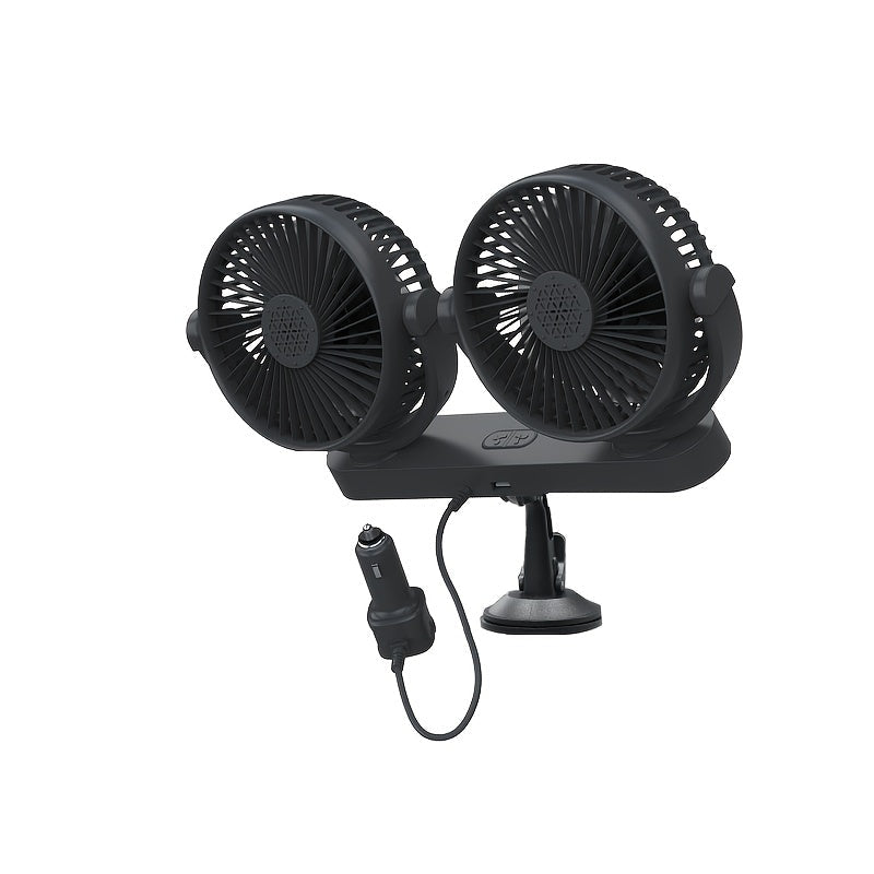 Portable USB Fan with Dual Rotating Heads, 3-Speed, Quiet Motor, Indoor Outdoor
