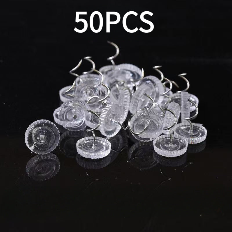 Clear Twist Pins for Upholstery and Home Use, Transparent Head, 50 Pack