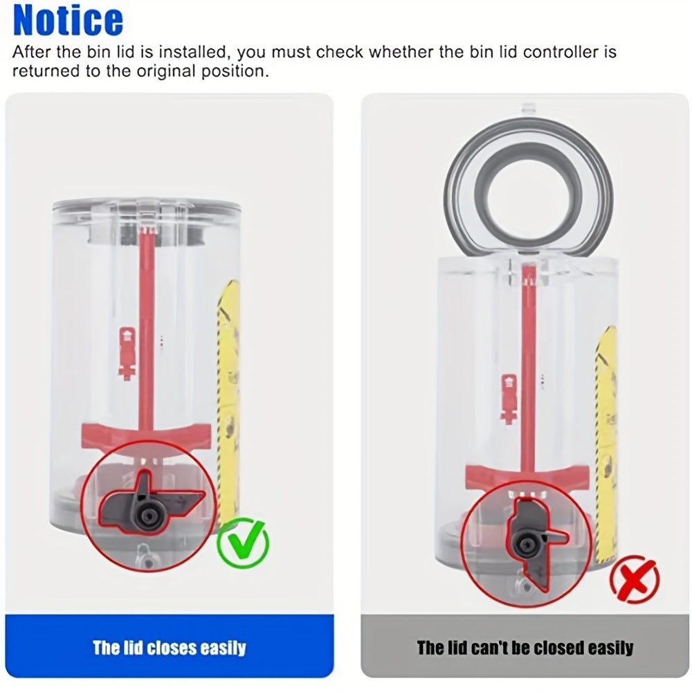 Dyson V10 V11 SV12 SV14 SV15 changyutgichi uchun muhrlangan halqa qopqog'i bilan chang qutisi qopqog'i.