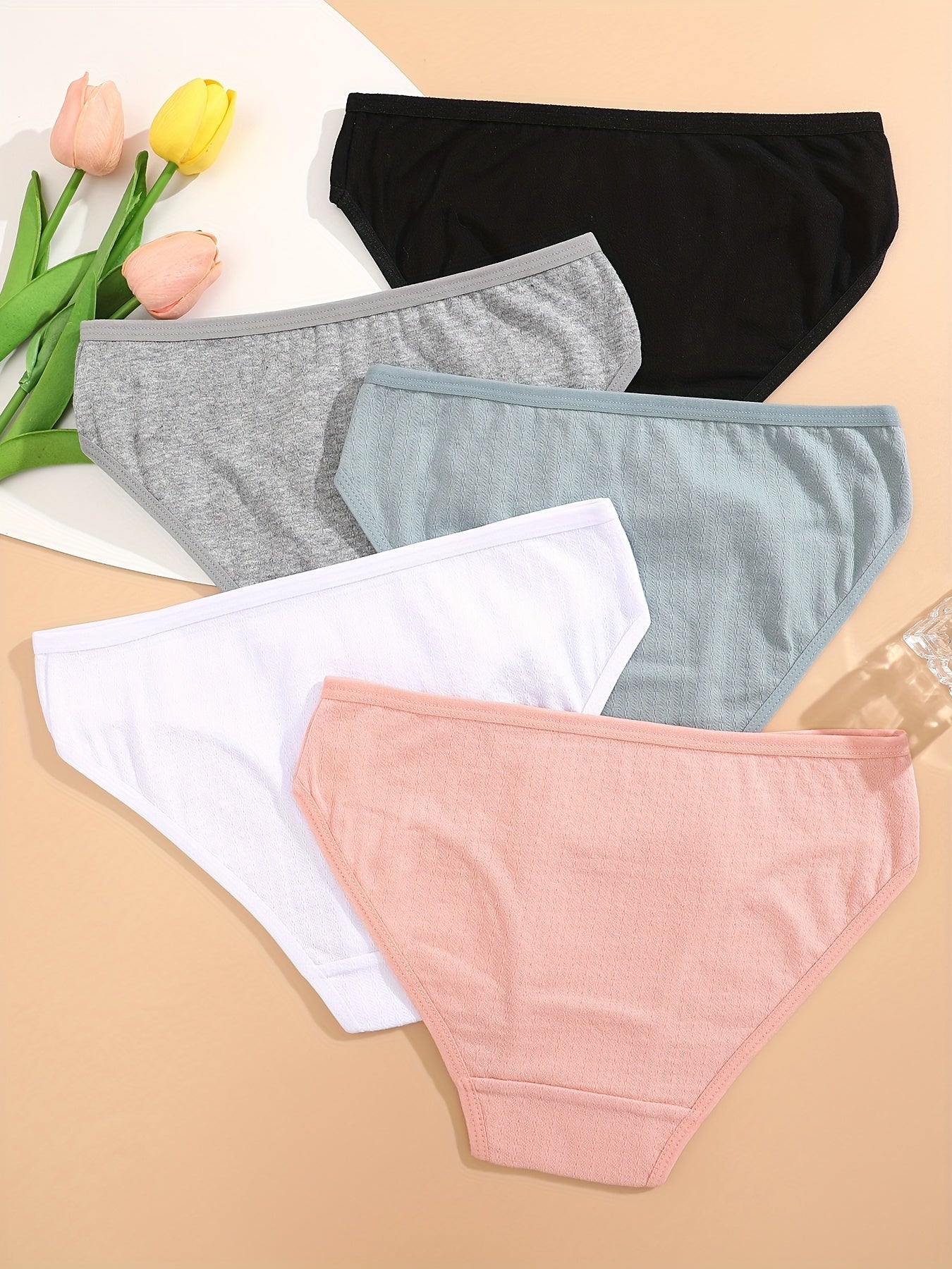 Women's Cotton Briefs 5 Pack Breathable Stretchy Comfortable Underwear