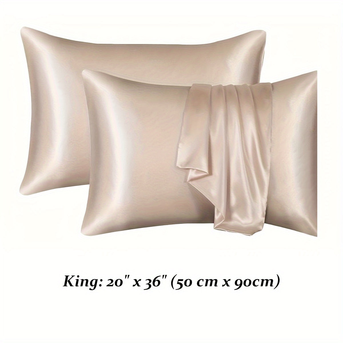 Soch va teri uchun 2 ta saten yostiq qoplamasi to'plami, hashamatli yumshoq yostiq qoplamalari, yotoqxona, divan, talabalar xonasi yoki uy bezaklari uchun yuqori sifatli konvert yostiq qoplamalari, yostiq yadro kiritilmagan.