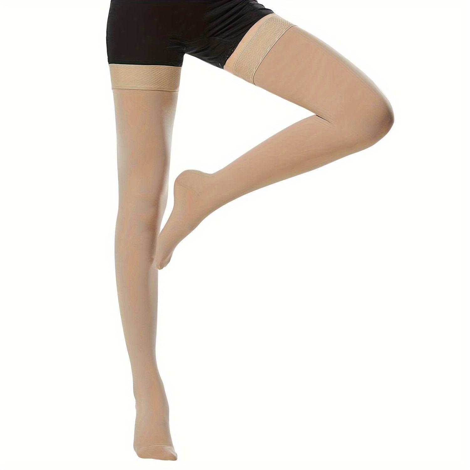 Women's Compression Stockings Thigh High 15-20mmHg Knit Nylon Spandex Medical Grade