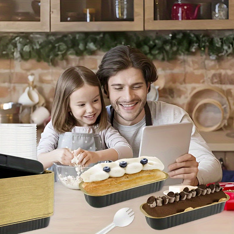 Набор из 150 мини-алюминиевых форм для тортов с крышками и ложками для выпечки и праздников