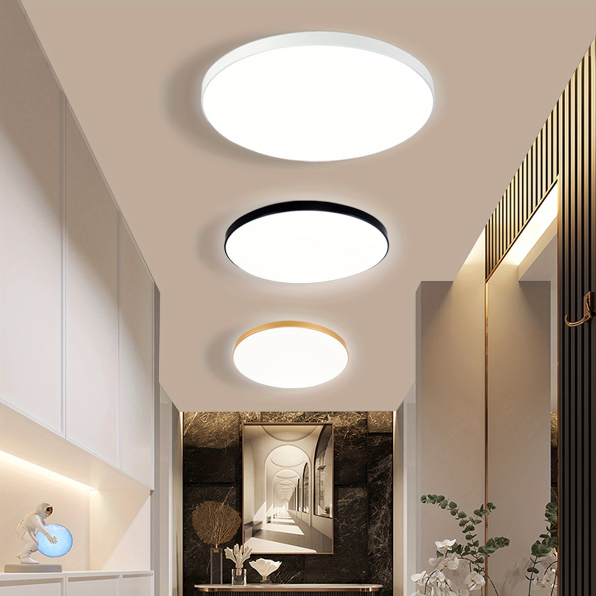 Ultra-Thin Round LED Ceiling Light 26.92cm 6000K White Non-Dimmable for Home and Office