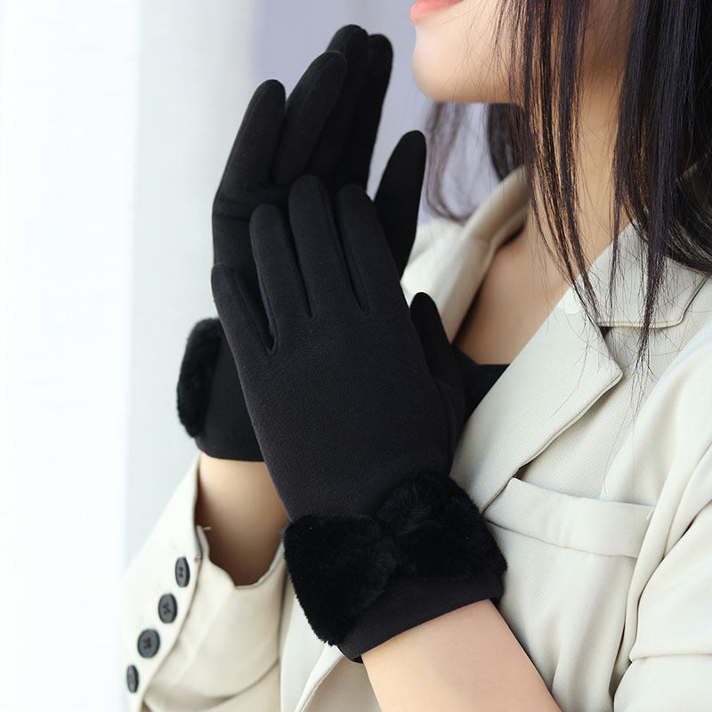 Women's Winter Gloves Warm Windproof Touchscreen Leather Gloves